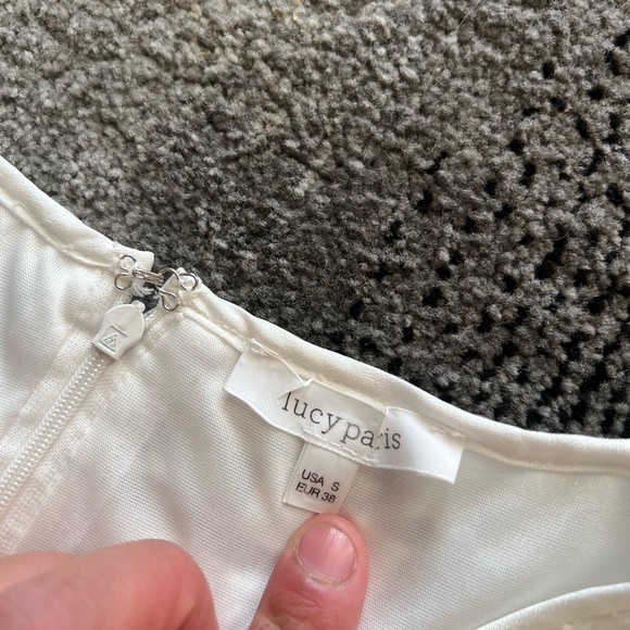 Lucy Paris White Crochet Grid Sheath Dress - Picture 2 of 3